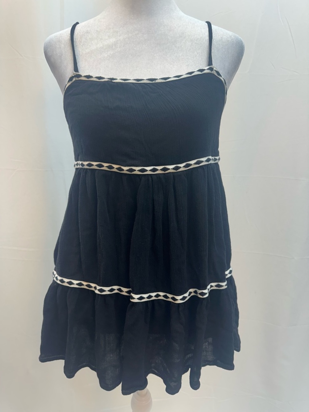 Mustard Seed Black Spaghetti Strap Romper Dress S